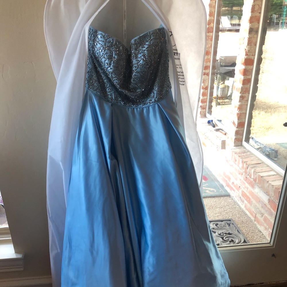 Sherri Hill Ball Gown Prom Pageant Dress Blue 12 - Picture 3 of 9